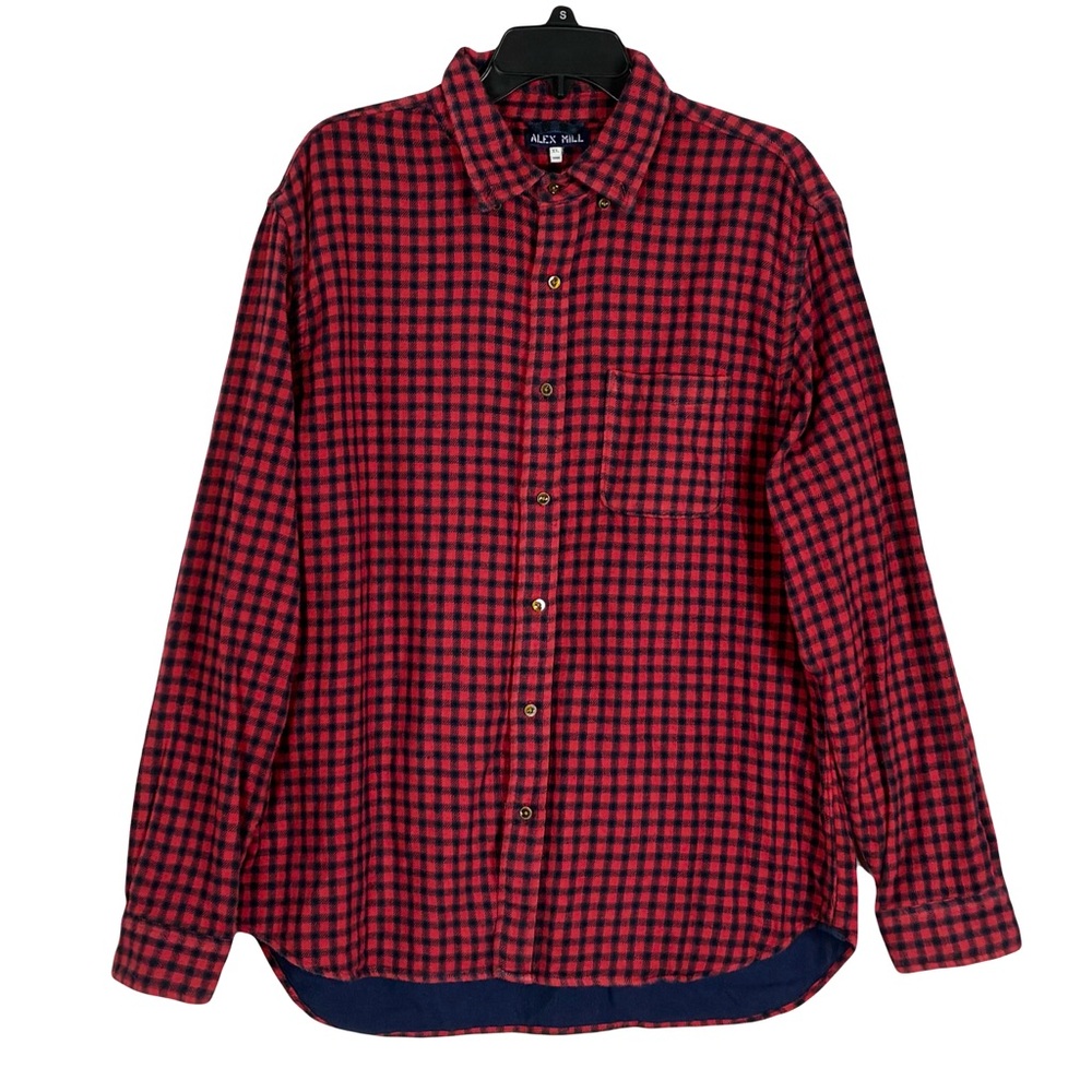 Alex Mill Flannel Button Shirt XL Tartan Plaid Cotton Normcore Grunge Work 90s